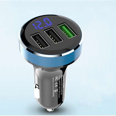 GXYKIT 36W Quick Charging QC 3.0 Mini 3 Usb Car Charger With Led